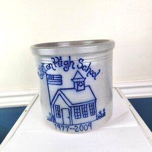 Eldreth Pottery Extra Large Crock Elkton High School 2009 Signed Salt Glazed